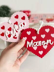 Customized Name Acrylic Pendant, Double-Layer Heart Shaped Acrylic Pendant, Personalized Valentine's Day Gift Necklace Accessory, Unique Gift For Lover, Customized Name Accessory, Gift Decoration, Sweet Heart Pendant - Item 4 - View 2