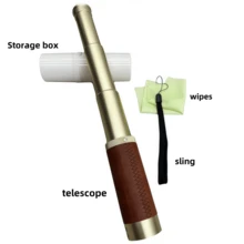 1pc Retractable Vintage Monocular Telescope. Portable Binoculars For Outdoor Travel, Suitable For Watching Games, Travel, Hiking, Camping, Gift For Men. Christmas/Halloween/Valentine's Day/Thanksgiving Gift - Gold - View 11