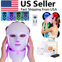 7 Color LED Light Facial Mask Adjustable LED Facial Mask Beauty Care Tool Valentine'S Day Gift Perfect Gift For Mother - 白色 - 查看 2