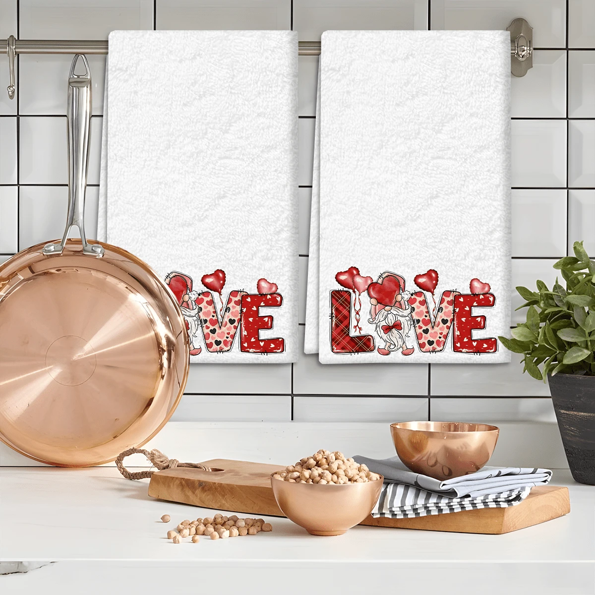 2/4 Pcs Set, Dish Towels, LOVE Pattern Print, Super Absorbent Microfiber Modern Towels, Cooking And Baking Tea Towels, Dish Cloths, Cleaning Rags, Hand Towels, Tea Towels, Super Soft And Highly Absorbent, Kitchen Decor, Gifts For Neighbors, Gifts For Mom, Birthday Gifts, Housewarming Gifts For Friends, Kitchen Essentials, Daily Necessities - Multicolor - View 1