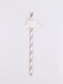 Rose Gold Paper Straws With TeamBride Flags For Hen Party Straws Bridal Shower Bachelorette Wedding Party Tableware - Multicolor - View 8