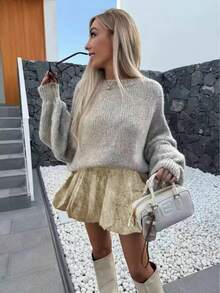 Women's Casual Everyday Commute Linen Look Bubble Skirt, Summer