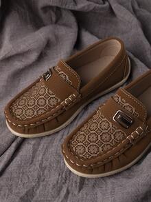 1 Pair Comfortable Non-Slip Fashionable Casual Lightweight Simple Flat Shoes For Children, Suitable For Daily Wear All Seasons - Brown - View 3