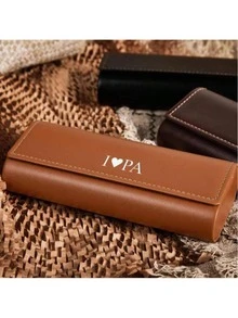 Personalized Name Fashion Glasses Case, Minimalist Portable Glasses Storage Box, Bridesmaid And Friend Gift, Soft Glasses Storage Pouch, Daily Use - Multicolor - View 4