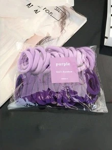 Brodark 50pcs Khaki Invisible Hair Ties Elastic Scrunchies, Makeup Travel Essentials, Back To School Gift, Red Gift Box