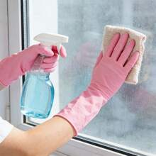 30pcs Pink 12-Inch High Quality, Durable, Thick Nitrile Disposable Gloves, Waterproof, Ideal For Kitchen, Dishwashing, Cleaning, Tattoo, Salon, Hair Dye, Hotel, Pet Care, Household Cleaning - 12-inch Pink (30 Pieces) - View 8