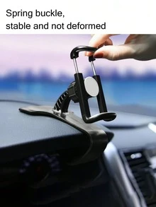 Universal Car Phone Holder, Dashboard Clip-On GPS Holder, Compatible With Iphone - Car Phone Holder Compatible With IPhone, Android Phone, Gift For Birthday, Family, Friends Gifts Birthday Driving Car Accessories Strong Load-Bearing - Black - View 2