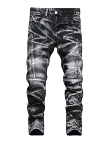 [3pcs Of Jeans]Tween Boys Distressed Casual Skinny Jeans,Fashion Stretch  Ripped Slim-Fit Straight Leg  Denim Pants,Hip Hop Streetwear,Suitable For 8-16 Year Old Size - Nhiều màu - Xem 6