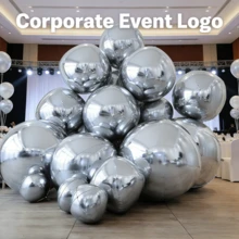 1pc - 50inch Extra Large 4D Silver Foil Balloon, Inflates To 85cm Diameter, Suitable For Birthday Party, Wedding, Farewell, Anniversary, Bachelorette Party, Home Decor - Silver - View 6