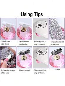10pcs/Set(Bagged)White Black Lace Nail Art Foils Set Nail Transfer Sticker Paper DIY Manicure Nail Decoration Accessories - Nhiều màu - Xem 8