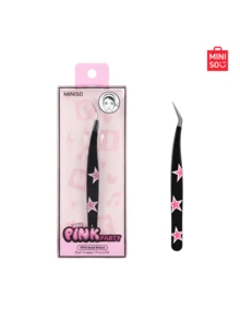 MINISO Collaboration Rose Fête, Outil de maquillage de précision avec étui de protection, Pinces pour extension de cils, Convient pour l'extension de cils et le maquillage. - Noir - Voir 6