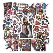 52张假面骑士主题贴纸，高品质贴纸，可用于剪贴簿、日记本、笔记本电脑、保险杠、滑板、水瓶、电脑、手机等，为您的生活增添许多乐趣，是送给成年人的完美礼物。 - 彩色 - 查看 3