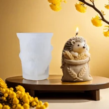 1 buc mucegai de lumânare din silicon în formă de arici, lumânare parfumată cu arici DIY, piatră difuzoare din ipsos, mucegai din silicon pentru decor acasă - alb - Vizualizare 3