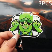 1张/3张 Clash 哥布林幽灵表情贴纸 - 防水防紫外线哑光乙烯基贴纸，趣味游戏设计，经久耐用，适用于汽车、保险杠、车窗、车门、头盔、摩托车、笔记本电脑、卡车 - 潮流游戏装饰、汽车贴纸、头盔装饰