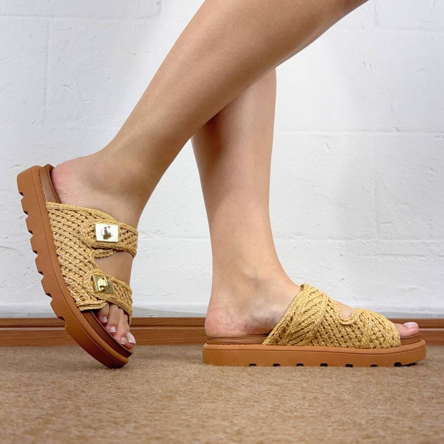 Women's Birken Vizzano Sandal, Openwork Fabric, Beach Style, Tractor Sole, Woven, Boho Comfort, Original - 天然/駱駝 - 查看 1