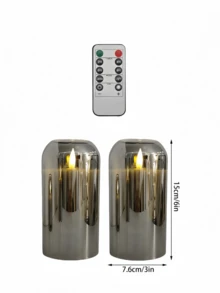 1 件/3 件套无焰蜡烛灯，带 10 键遥控器和 24 小时循环定时器的蜡烛灯，电池供电，许愿蜡烛灯，无味，3D 火焰效果，带灯芯的电动柱状蜡烛，温暖的火焰，适用于婚礼、家居装饰、卧室、求婚、生日、派对、圣诞节、万圣节、公司活动、礼物、蜡烛加热器 - 灰色 - 查看 15