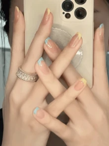 20pcs Emi Cured Gel Nail Stickers, Transparent Base Coat, Salon Quality, Long-Lasting, Requires UV Lamp, ES20 Cross-Border Wholesale Dropshipping, Same As Red Book Nail Stickers - Multicolor - View 5