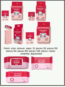20/40/80片装（20片/包）便携式衣物清洁湿巾，快速去除油脂和口红污渍，户外旅行应急去污剂，温和深层清洁衣物 - 彩色 - 查看 7