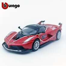 Burago  FXX-K 系列 1/64 比例压铸模型车 - 红色复刻赛车玩具，带有标志性品牌标识、合金车身和可打开的引擎盖，收藏佳品（法拉利授权） - 紅色 - 查看 1