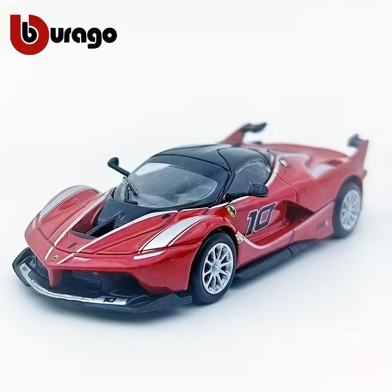 Burago FXX-K 系列 1/64 比例压铸模型车 - 红色复刻赛车玩具,带有标志性品牌标识、合金车身和可打开的引擎盖,收藏佳品(法拉利授权) - 紅色 - 查看 1