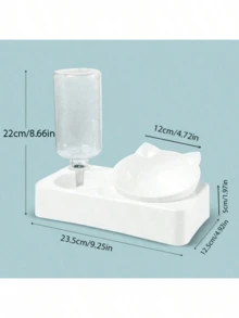 1pc Automatic Pet Food & Water Dispenser - Leak-Proof Dual Feeder, Suitable For Dogs/Cats, Smart Large Capacity Food & Water Station, Easy To Clean And Maintain