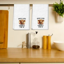 2/4 Stücke Set, Geschirrtücher, Hochlandrind bedrucktes Muster, super saugfähige Mikrofaser moderne Handtücher, Kochen und Backen Geschirrtücher, Geschirrtücher, Reinigungstücher, Handtücher, Geschirrtücher, ultra weich und hochsaugfähig, Küchendekoration, Geschenke für Nachbarn, Geschenke für Mütter, Geburtstagsgeschenke, Einweihungsgeschenke für Freunde, Küchenutensilien, tägliche Notwendigkeiten - Verschiedenfarbig - Übersicht 5