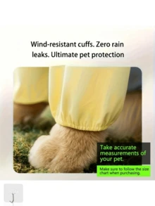 大/中型金毛寻回犬3D恐龙图案带尾巴雨衣，全腿宠物狗雨衣 - 彩色 - 查看 11