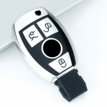 Ốp bảo vệ chìa khóa 3 nút, phù hợp với các dòng xe A, C, E, S, G-Class, CLA, CLS, GLA, GLB, GLC, GLE, GLS, chất liệu TPU mềm. - gói duy nhất - Xem 11