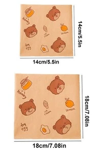 100个棕色食品袋，防油自粘食品保鲜袋，可折叠密封包装袋，适用于包装三明治、面包、汉堡、薯条等，野餐派对食品自粘包装保鲜袋，三明治袋，防油食品纸，节日用品，派对用品 - 彩色 - 查看 7