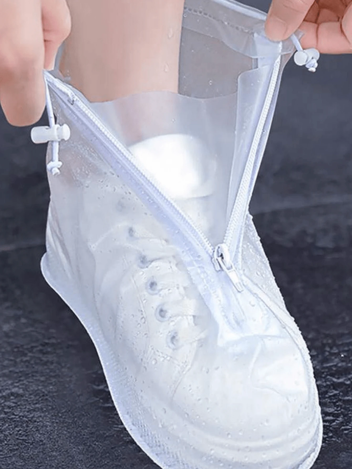 1 Pair Zippered PVC Rainproof Shoe Covers Non-Slip Thickened Wear, Rubber Sole Overshoes Galoshes Protectors-Resistant Rainproof Shoe Covers For Men And Women Outdoor Travel Shoe Covers Reusable Rain Boot Covers, Shoe, Spring Summer Picks, Brides Maid Gifts, Room, Bedroom Decor, Bedroom Decor, Beach, Travel, For Men, For Women, Vacation,Women's Day,Travel Essentials,Wedding Favours,Y2k,Bedroom,Car Accessories Women,Kitchen Decor, Beach,Summer,Vacation,Holiday,Travel Essential,Going Out Tops,Household Items - Multicolor - View 1