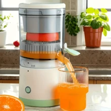 Portable Electric Citrus Juicer, Efficient Separation Of Pulp And Juice, Suitable For Oranges, Lemons, Watermelons, Grapes And Other Fruits, Rechargeable Multi-Function Juicer For Home, School, Dorm, Kitchen, Restaurant - Essential Kitchen Tool - White - View 3
