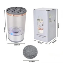 1 pieza Limpiador de brochas de maquillaje alimentado por USB, herramienta de limpieza de belleza. Con diseño de Body transparente. Con múltiples funciones de secado/almacenamiento, adecuado para varios tamaños de brochas de maquillaje, accesorio de herramienta de belleza esencial para mujeres.