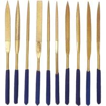 Vmingo 10 piezas Lima Escofina Diamante Joyería Esculpir Lijar 140mm. - Dorado - Ver 8