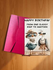 1pc Unique Bird-Themed Birthday Greeting Card, "Birthday Wishes From An Elegant Bird", Two Fashionable Bird Designs, Suitable As Friendship Birthday Gift, High-Quality Card With Envelope - Multicolor - View 11