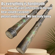 1支古典素面紫色竹制六孔竖笛，高品质F/G调天然竹制管乐器，专业乐器，手工光滑表面，音乐爱好者礼物，适合初学者和专业人士，传统竹制木管乐器，音质纯正。 - 彩色 - 查看 4