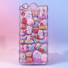 1pc 3D Cute Animal Sticker, Cartoon Decorative Sticker, Made Of Sponge And PVC Material, Squeeze For Stress Relief, Suitable For Sticker Books, Laptops, Refrigerators, And As Decoration For Cartoon DIY Phone Cases. This Sticker Is Suitable For Home Decor, As Well As Gifts For Birthday, Party, Valentine's Day And New Year, Reusable Waterproof Sticker