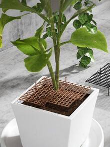 1 tấm phủ đất bằng nhựa tròn/vuông có thể điều chỉnh, kèm đinh cố định, lưới bảo vệ chống mèo đào bới, thích hợp cho cây trồng trong nhà và ngoài trời, bộ lót giỏ cố định có thể cắt được, rào chắn đất. - Nhiều màu - Xem 8