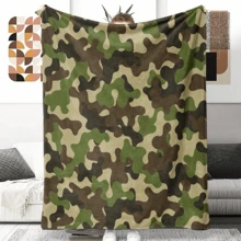 Camouflage Pattern Blanket, Soft Lightweight Throw Blanket, Air-Conditioned Room Blanket, Warm Nap Blanket For Home Office Travel Camping Same Day Cooling Print Flannel Flower Soft Comfortable Warm Napping Throw Dino Blanket,Men Gift,Boyfriend Gift Christmas,Blanket Gifts - Multicolor - View 24