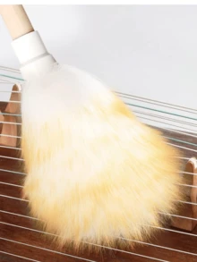 1个带手柄的羊毛除尘掸，羊毛/羊羔毛清洁刷，防静电家用除尘掸，超柔软扫地刷，适用于沙发、家具、汽车、卧室，清洁用品，清洁工具，返校必备 - 彩色 - 查看 6