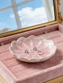 Lotus Ceramic Ring Dish, Jewelry Tray For Earrings, Necklaces, Bracelets, Keys And Other Small Items - Multicolor - View 5