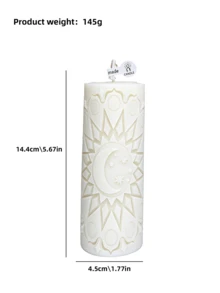 Lumânare în relief cu stele și lună, ediție limitată, stil islamic, decorare de festival, ornament de atmosferă, Ramadan Kareem