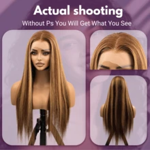 Ready-To-Wear, No Glue Needed, Pre-Cut 5*5 High Definition Lace Closure Wig, 200% Density Long Straight Hair Wig - 13x4/13x6 Lace Front Wig, Pre-Bleached Knots And Natural Hairline - Instant Wear Without Glue - Bob Wig #P4/27 Highlighted 34 Inch Human Hair Lace Closure Wig, Suitable For Daily Wear - SP4/27 - View 5