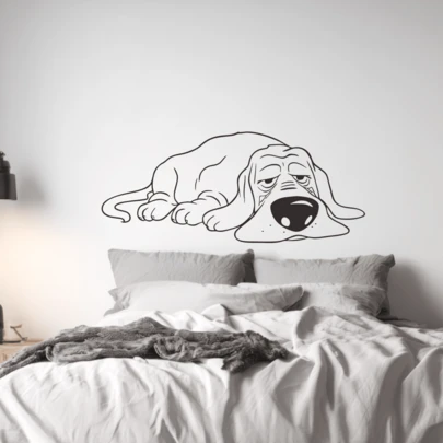 Cute Lazy Dog Wall Decal – Funny Cartoon Pet Vinyl Sticker For Bedroom, Kids Room, Nursery, Living Room, Playroom, Dog Lover Home Decor – Removable Animal Wall Art Mural For Boys, Girls, Adults – Peel And Stick Pet-Themed Decoration, Perfect Gift For Christmas, Birthday, Housewarming, Pet Owners – Large Sleeping Dog Wall Sticker