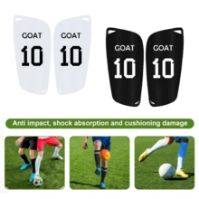 زوج واحد من واقيات الساق GOAT مقاس 10 مثقوبة بشكل قطري، لون أسود وأبيض كلاسيكي، متينة وخفيفة الوزن، مناسبة لكرة القدم والكرة الطائرة والرغبي والريشة الطائرة والرياضات الأخرى، الخيار الأفضل لهدية عيد الميلاد - متعدد الألوان - مشاهدة 1