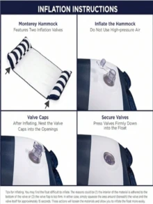 Double Inflatable Adult Water Hammock/Lounge - Durable PVC Material, Foldable Striped Inflatable Pool Float, Suitable For Pool Parties And Summer Gifts. - Multicolor - View 10