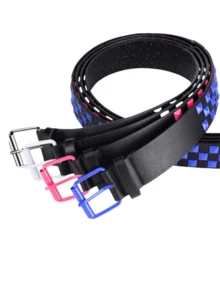 1件男女通用朋克铆钉金字塔方形腰带，PU皮革朋克时尚配饰，适合日常佩戴，情人节送给女朋友/男朋友的绝佳礼物 - Color - 查看 4