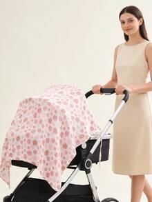 1pc Oeko-Tex Certified Breathable Soft Nursing Top, Car Seat Sunshade, Breathable Nursing Cover, Multi-Functional Baby Stroller Canopy