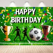 1pc, Soccer Party Decorations, Birthday Banner Backdrop, Soccer Theme Background For Soccer Birthda Party Photo Background Banner Wall Decor Props Party Supplies