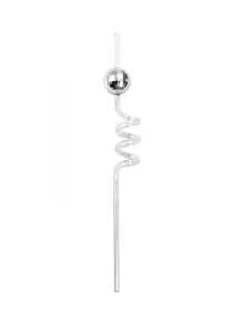 1/5/10/20pcs Reusable Disco Ball Plastic Straws, Suitable For Gifts, Afternoon Tea, And Parties
