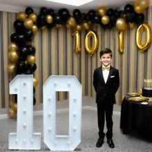 73cm Tall LED Number Light, Shining Party Decor For Holidays, Birthdays, Weddings, Graduations, Great For Photos, Illuminating Party Supplies - White - View 4